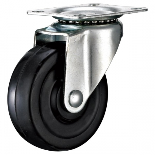 Solid rubber wheel caster,Top-plate Swivel/Fix/Break